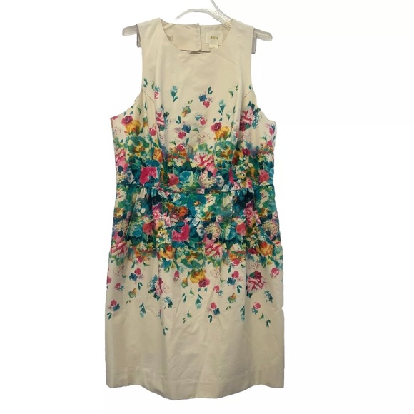 Maeve Dresses & Skirts - Anthropologie Maeve 14 Tea Garden Sheath Dress Ivory Floral Sleeveless Flowers